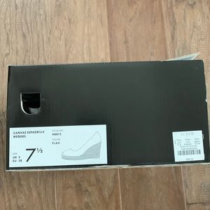 JCrew Canvas Espadrille Wedge Flax / Natural size 7.5 New In Box - never worn